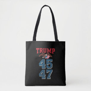 Patriotic Trump Won 45 and 47 Victory Winner Trump Tote Bag