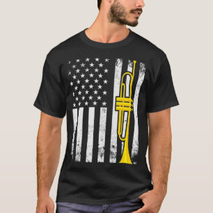 Patriotic Trumpeter Gift  Flag Trumpet T-Shirt