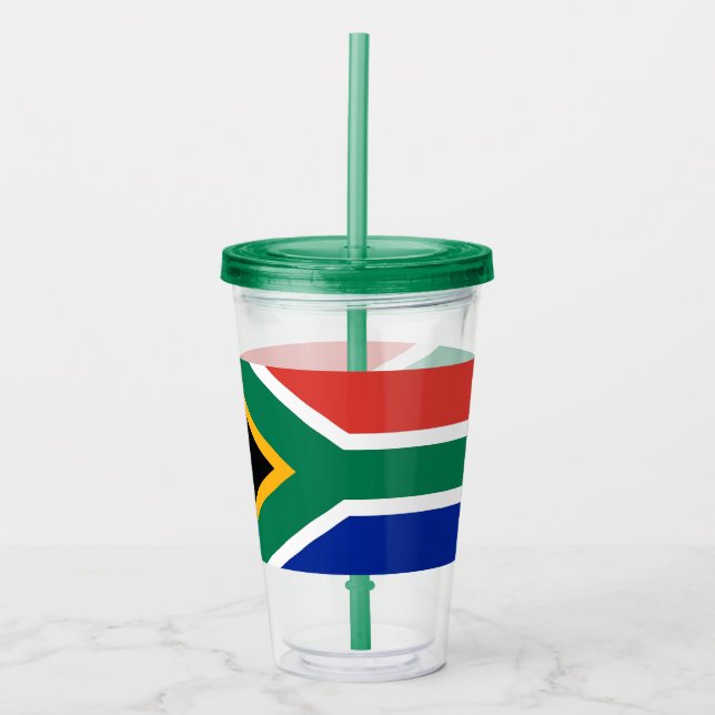 Patriotic Tumbler with flag of South Africa (Front)