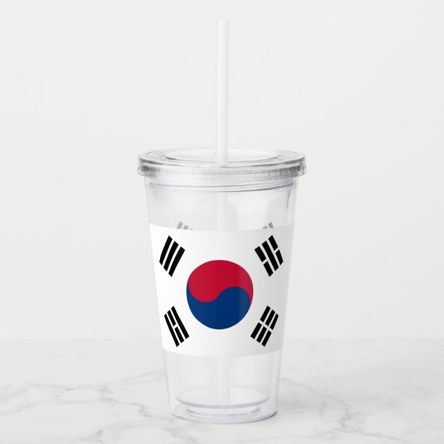 Patriotic Tumbler with flag of South Korea (Front)