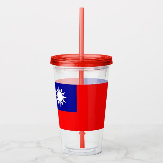 Patriotic Tumbler with flag of Taiwan (Front)
