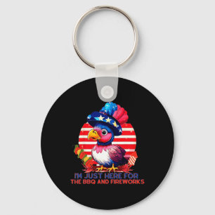 Patriotic Turkey 4th Of July Bbq Fireworks Party Key Ring