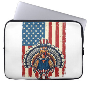 Patriotic Turkey Flag Vintage Engraving Shirt Desi Laptop Sleeve