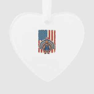 Patriotic Turkey Flag Vintage Engraving Shirt Desi Ornament