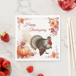 Patriotic Turkey Thanksgiving Napkin