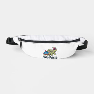 Patriotic Turtle America Vintage Engraving Design_ Bum Bags