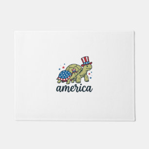 Patriotic Turtle America Vintage Engraving Design_ Doormat