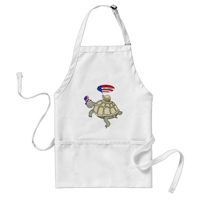 Patriotic turtle and snail apron! standard apron (Front)
