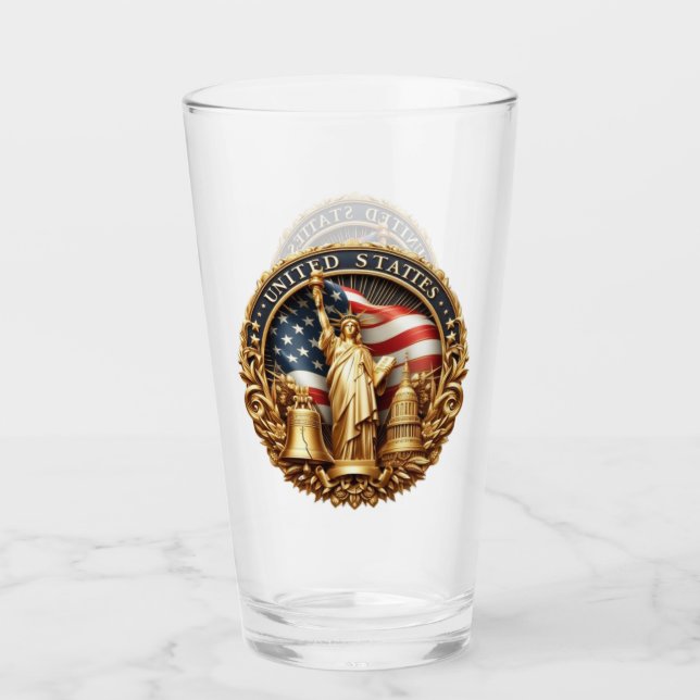 Patriotic Type Of Drinking Glass (Front)