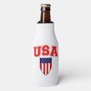 Patriotic U.S.A American Flag Shield Bottle Cooler