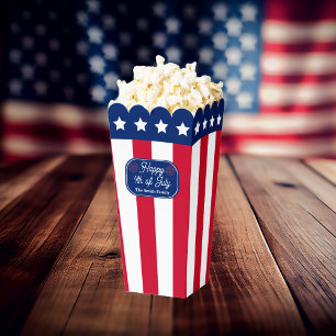 Patriotic U.S. Flag Happy 4th of July Family Name Favour Box