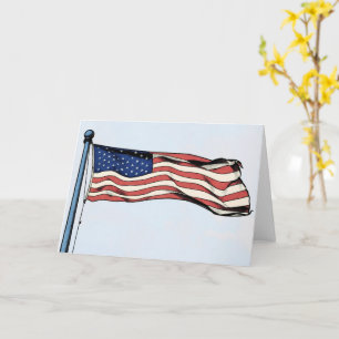 Patriotic U S Flag Pop Art Note Card