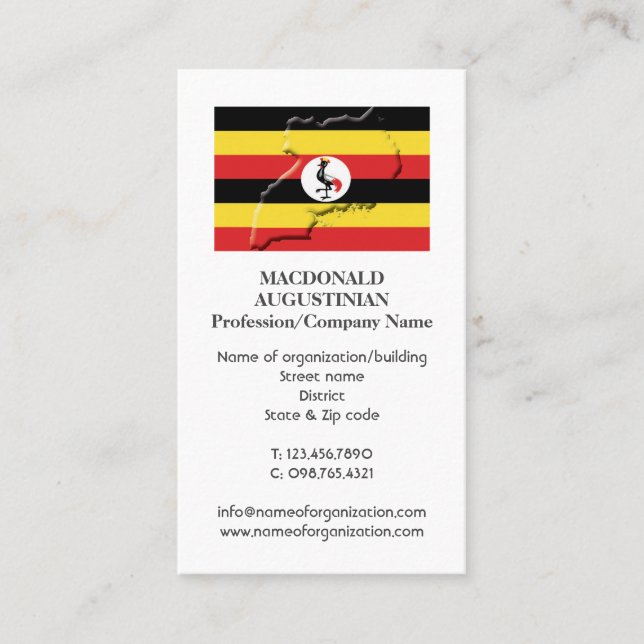 Patriotic | UGANDA FLAG | Photo Business Card (Front)