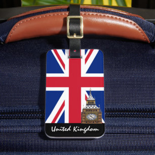 Patriotic UK Luggage Tags, London, British Flag Tag