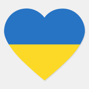 Patriotic Ukraine Flag Heart Sticker