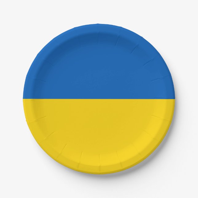 Patriotic Ukraine Flag Paper Plate (Front)