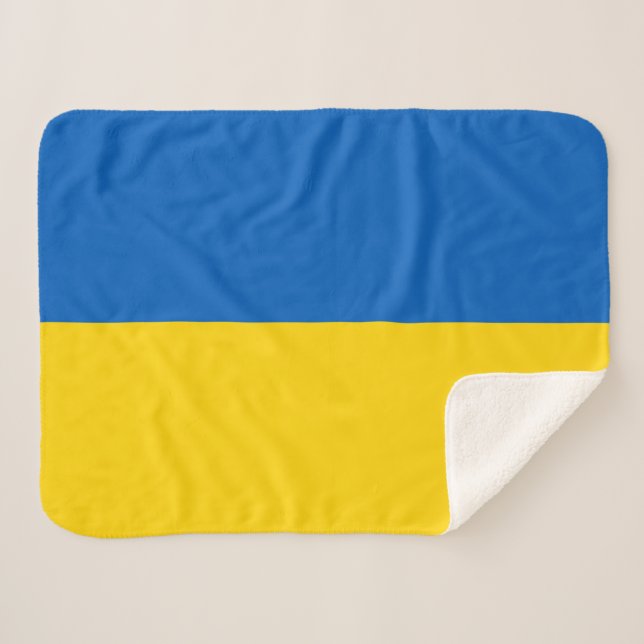 Patriotic Ukraine Flag Sherpa Blanket (Front (Horizontal))