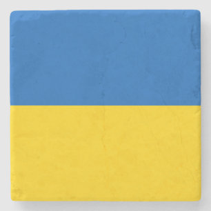 Patriotic Ukraine Flag Stone Coaster
