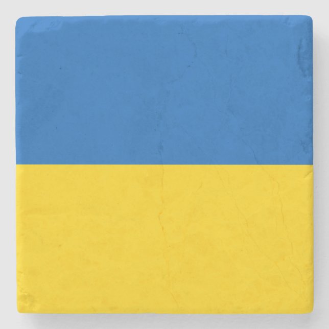 Patriotic Ukraine Flag Stone Coaster (Front)