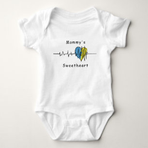 Patriotic Ukrainian yellow blue heart palpitation Baby Bodysuit