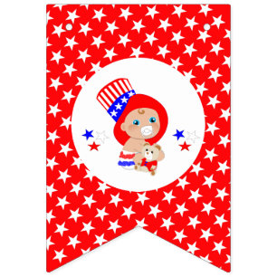 Patriotic Uncle Sam American Baby Personalised Bunting