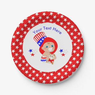 Patriotic Uncle Sam American Baby Personalised Paper Plate