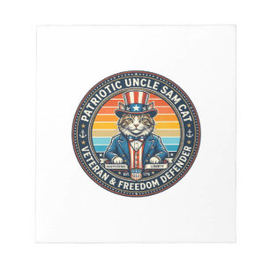 Patriotic Uncle Sam Cat Retro Sunset T-Shirt (2)_1 Notepad