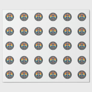 Patriotic Uncle Sam Cat Retro Sunset T-Shirt (2)_1 Wrapping Paper