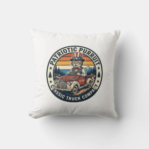 Patriotic Uncle Sam Cat Retro Sunset T-Shirt (5)_1 Cushion
