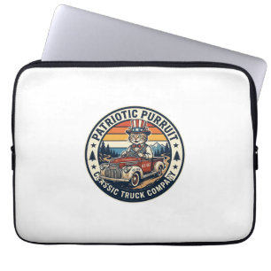 Patriotic Uncle Sam Cat Retro Sunset T-Shirt (5)_1 Laptop Sleeve