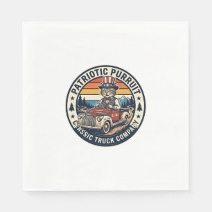 Patriotic Uncle Sam Cat Retro Sunset T-Shirt (5)_1 Napkin
