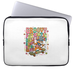 Patriotic Uncle Sam Cat Retro Typography T-Shirt ( Laptop Sleeve