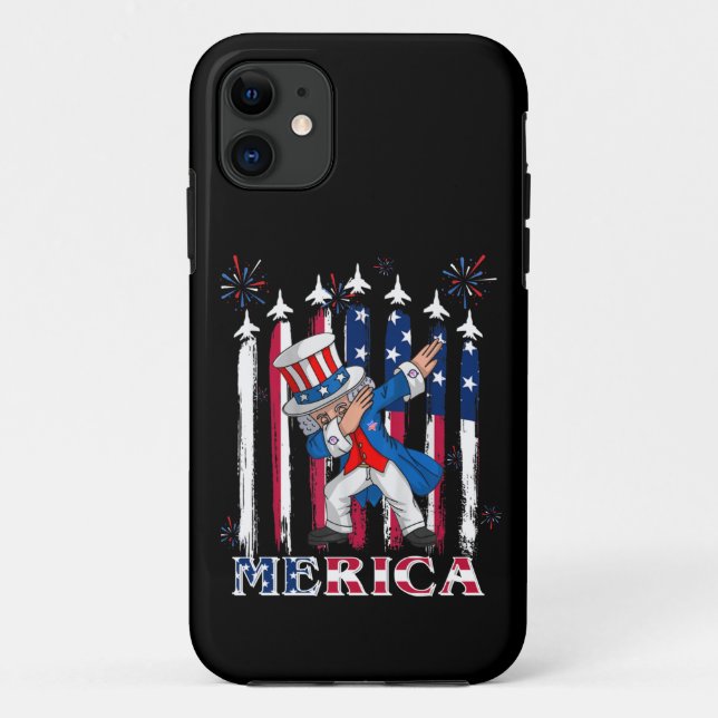 Patriotic Uncle Sam Dabbing 4th of July Case-Mate iPhone Case (Back)