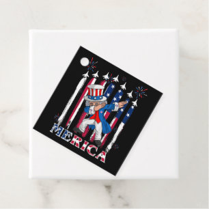 Patriotic Uncle Sam Dabbing 4th of July Favour Tags