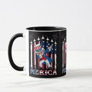 Patriotic Uncle Sam Dabbing 4th of July Mug