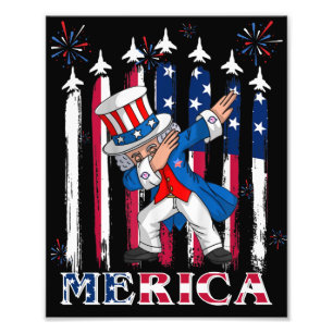 Patriotic Uncle Sam Dabbing 4th of July Photo Print