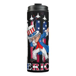 Patriotic Uncle Sam Dabbing 4th of July Thermal Tumbler