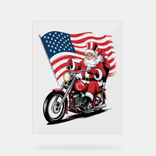 Patriotic Uncle Sam Motorcycle Acrylic Sign