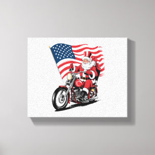 Patriotic Uncle Sam Motorcycle Canvas Print