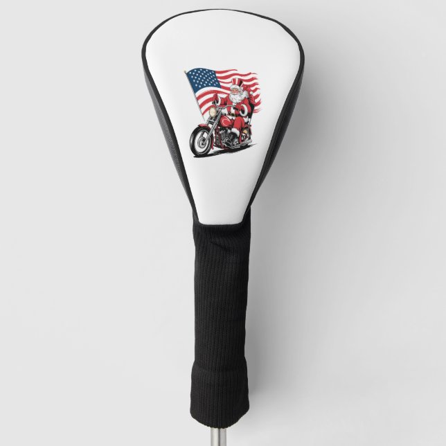 Patriotic Uncle Sam Motorcycle Golf Head Cover (Front)