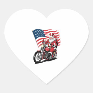 Patriotic Uncle Sam Motorcycle Heart Sticker