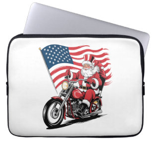 Patriotic Uncle Sam Motorcycle Laptop Sleeve