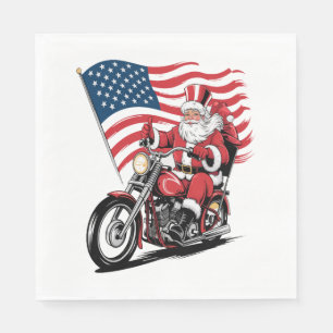 Patriotic Uncle Sam Motorcycle Napkin
