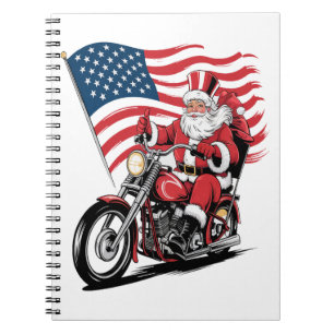 Patriotic Uncle Sam Motorcycle Notebook