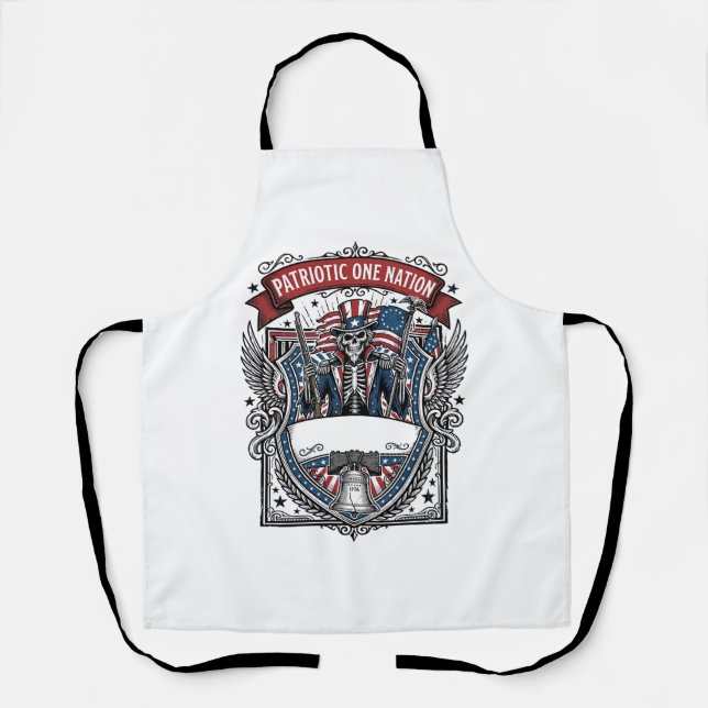 Patriotic Uncle Sam Skeleton Dark Patriot Skeleton Apron (Front)