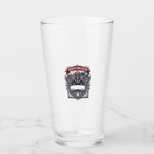 Patriotic Uncle Sam Skeleton Dark Patriot Skeleton Glass (Front)