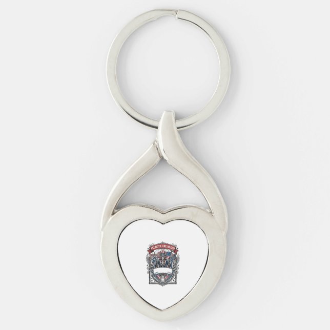Patriotic Uncle Sam Skeleton Dark Patriot Skeleton Key Ring (Front)