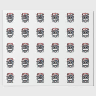 Patriotic Uncle Sam Skeleton Dark Patriot Skeleton Wrapping Paper