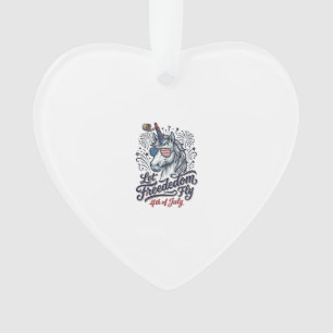 Patriotic Unicorn 4th of July Freedom Fly Shirt_1 Ornament