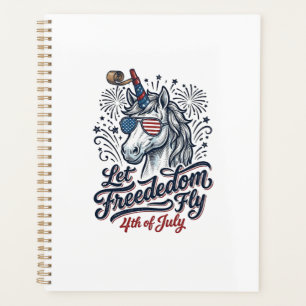 Patriotic Unicorn 4th of July Freedom Fly Shirt_1 Planner